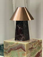 Conic Marble Table Lamp with Brass Shade for Modern Interiors
