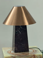 Conic Marble Table Lamp with Brass Shade for Modern Interiors