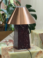 Conic Marble Table Lamp with Brass Shade for Modern Interiors