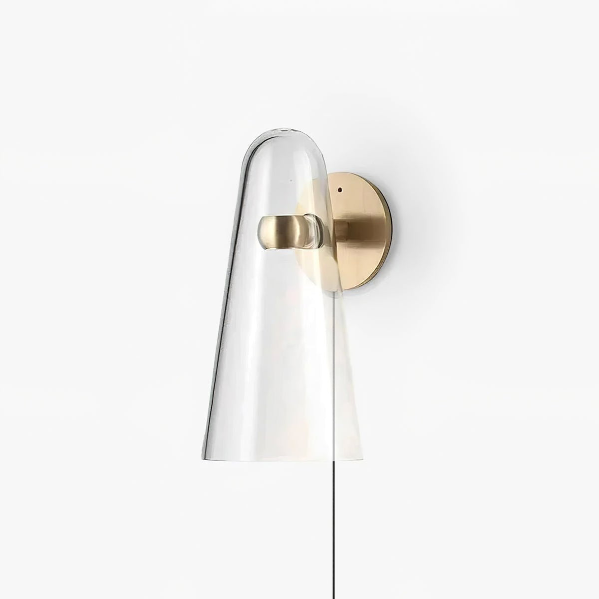 Conical Glass Plug In Wall Lamp