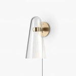 Conical Glass Plug In Wall Lamp