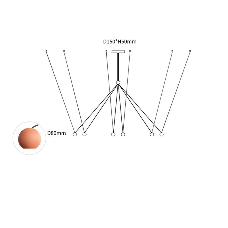 Constellation Multi-Pendant LED Chandelier with Terracotta Diffusers