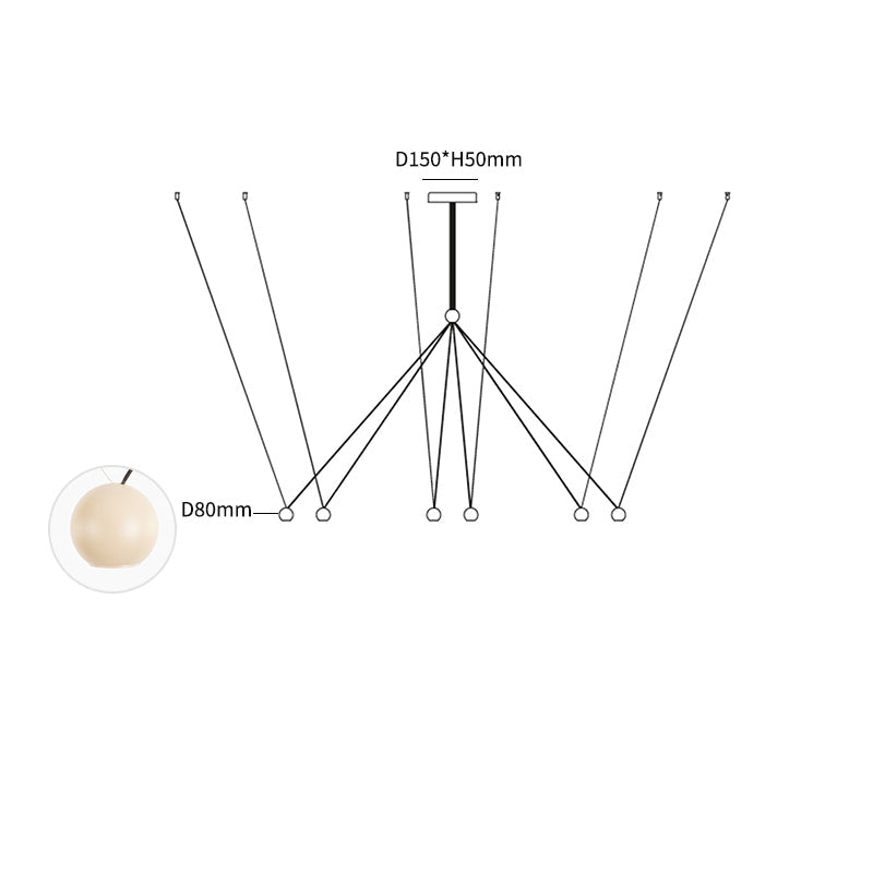 Constellation Multi-Pendant LED Chandelier with Terracotta Diffusers
