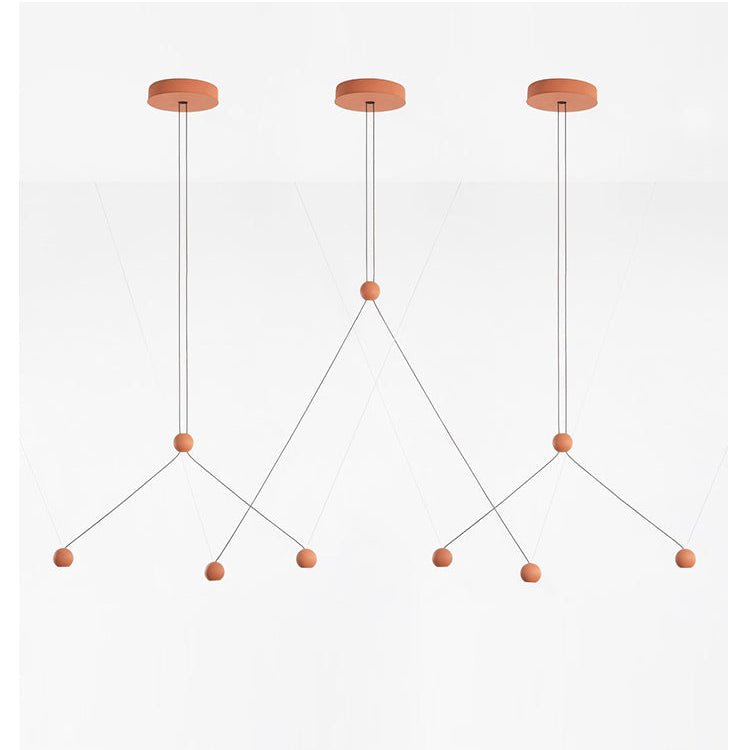 Constellation Multi-Pendant LED Chandelier with Terracotta Diffusers