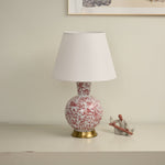 Coral Bird Floral Ceramic Table Lamp with Fabric Shade