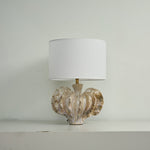 Coral Ceramic Table Lamp with Natural Fabric Shade