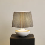 Cordelle Sculptural Ceramic Table Lamp with Pleated Fabric Shade