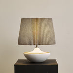 Cordelle Sculptural Ceramic Table Lamp with Pleated Fabric Shade