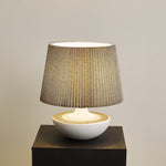 Cordelle Sculptural Ceramic Table Lamp with Pleated Fabric Shade