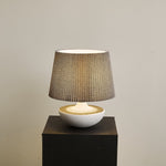 Cordelle Sculptural Ceramic Table Lamp with Pleated Fabric Shade