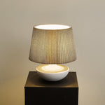 Cordelle Sculptural Ceramic Table Lamp with Pleated Fabric Shade