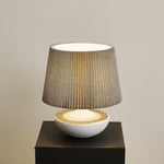 Cordelle Sculptural Ceramic Table Lamp with Pleated Fabric Shade