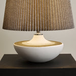 Cordelle Sculptural Ceramic Table Lamp with Pleated Fabric Shade