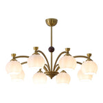 Corinne Arc Chandelier – Modern Curved Glass Pendant Light for Dining Room and Living Room