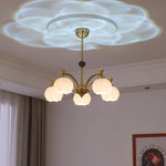 Corinne Arc Chandelier – Modern Curved Glass Pendant Light for Dining Room and Living Room