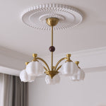 Corinne Arc Chandelier – Modern Curved Glass Pendant Light for Dining Room and Living Room
