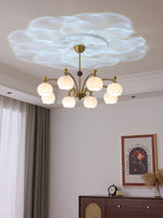 Corinne Arc Chandelier – Modern Curved Glass Pendant Light for Dining Room and Living Room