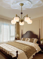 Corinne Arc Chandelier – Modern Curved Glass Pendant Light for Dining Room and Living Room