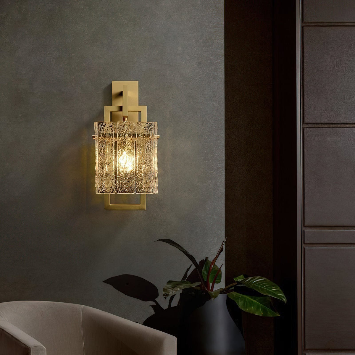 Corrugated Brass Wall Light