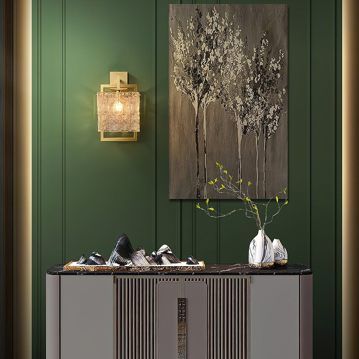 Corrugated Brass Wall Light