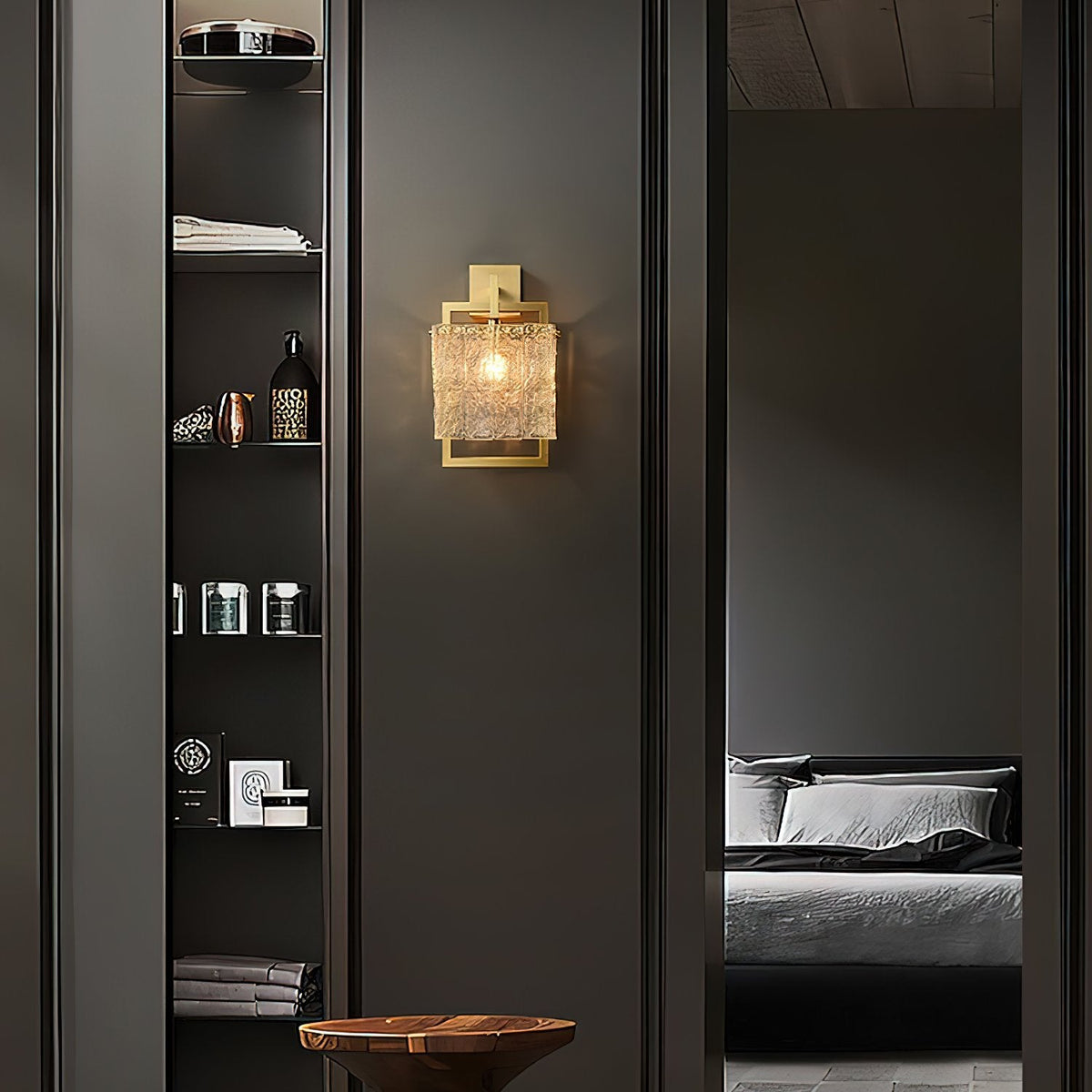 Corrugated Brass Wall Light
