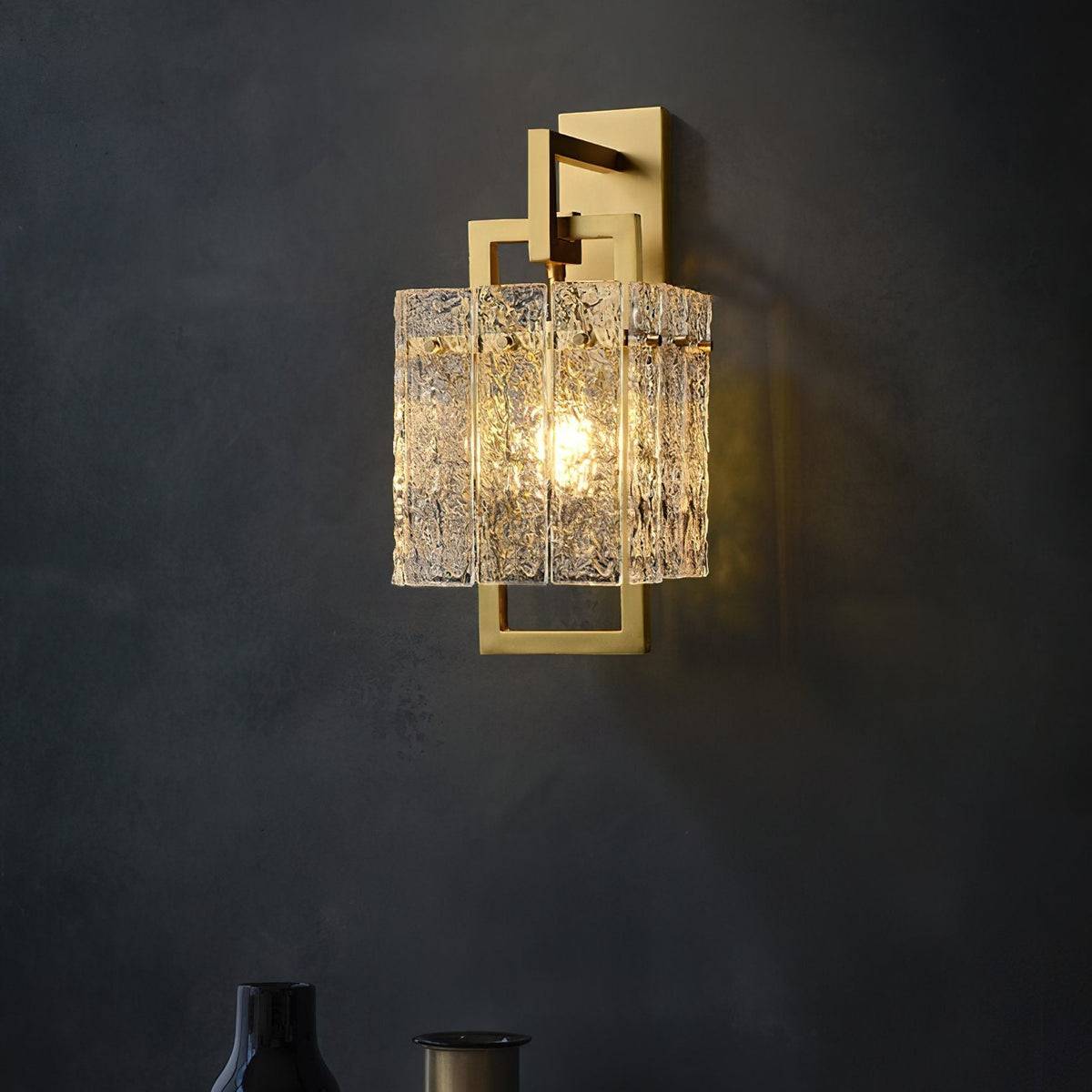 Corrugated Brass Wall Light