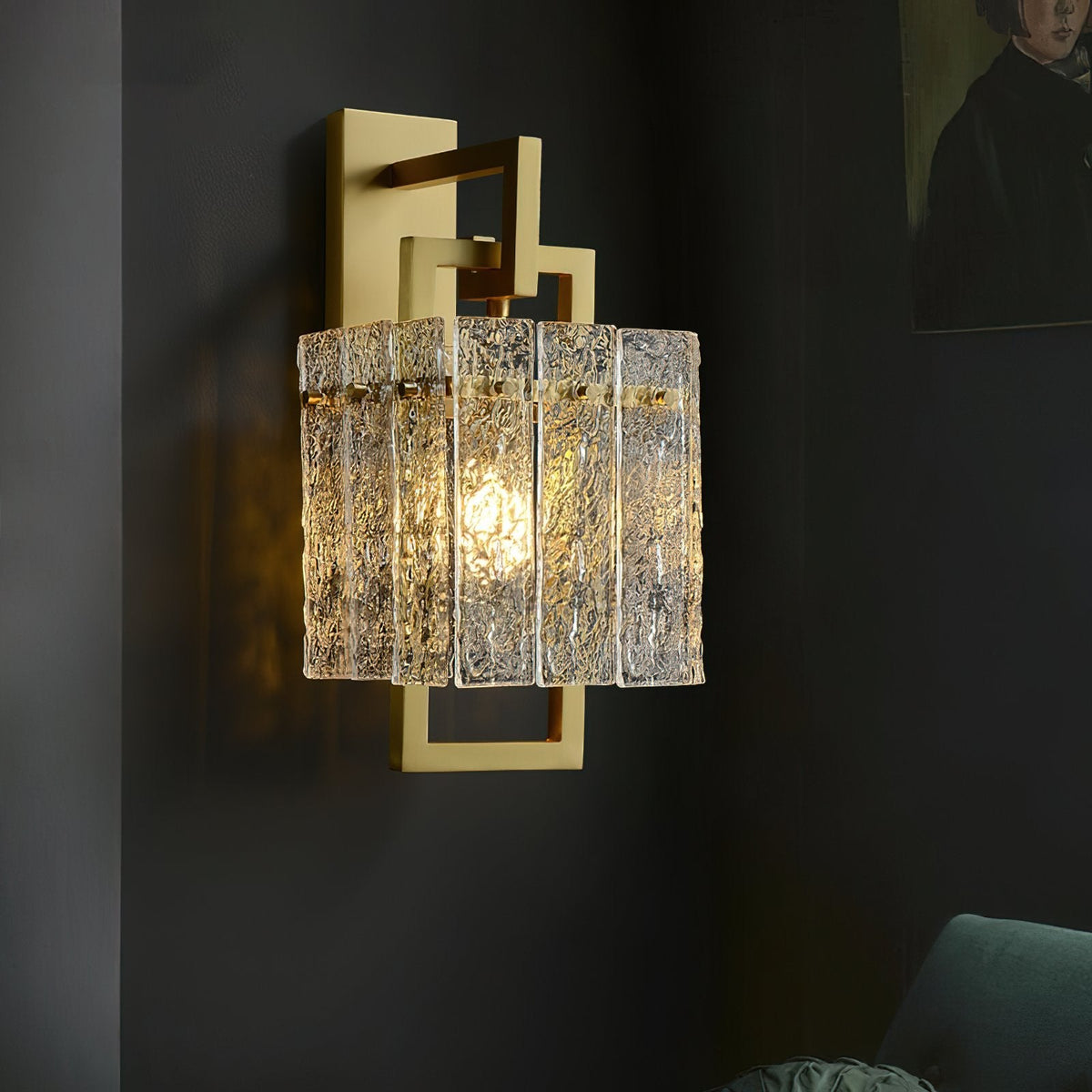 Corrugated Brass Wall Light