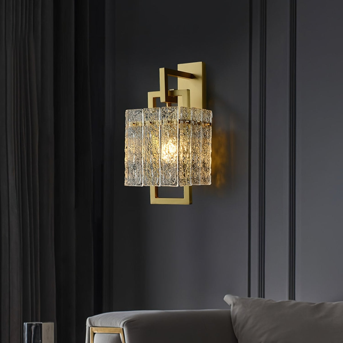 Corrugated Brass Wall Light