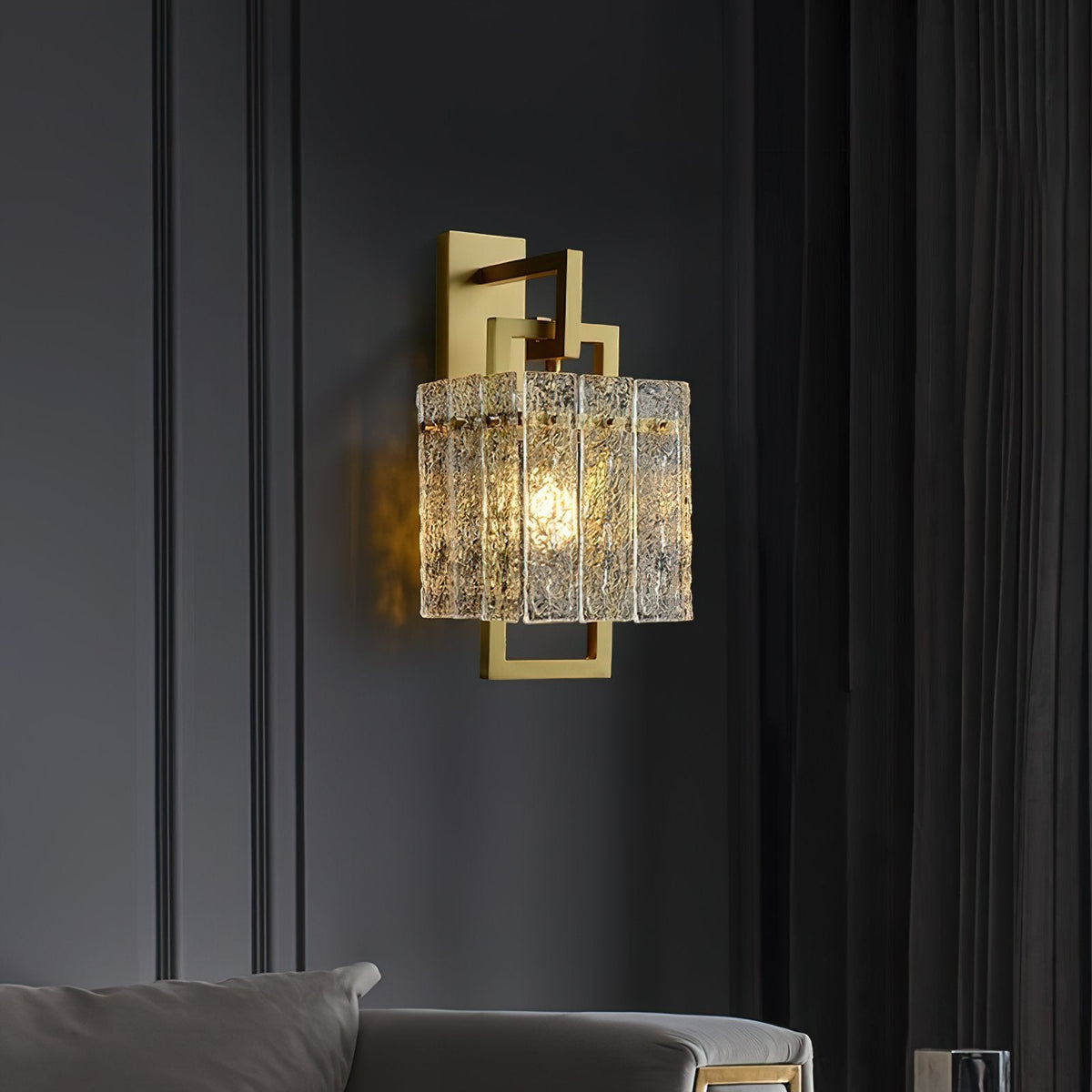 Corrugated Brass Wall Light