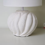 Corvara Sculpted Ceramic Table Lamp with Textured White Finish