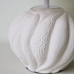 Corvara Sculpted Ceramic Table Lamp with Textured White Finish