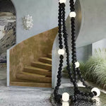 Cosmic Beads Chandelier – Modern LED Pendant Light with Matte Black Spheres