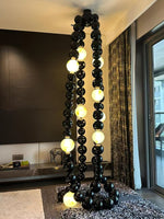 Cosmic Beads Chandelier – Modern LED Pendant Light with Matte Black Spheres