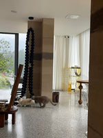 Cosmic Beads Chandelier – Modern LED Pendant Light with Matte Black Spheres