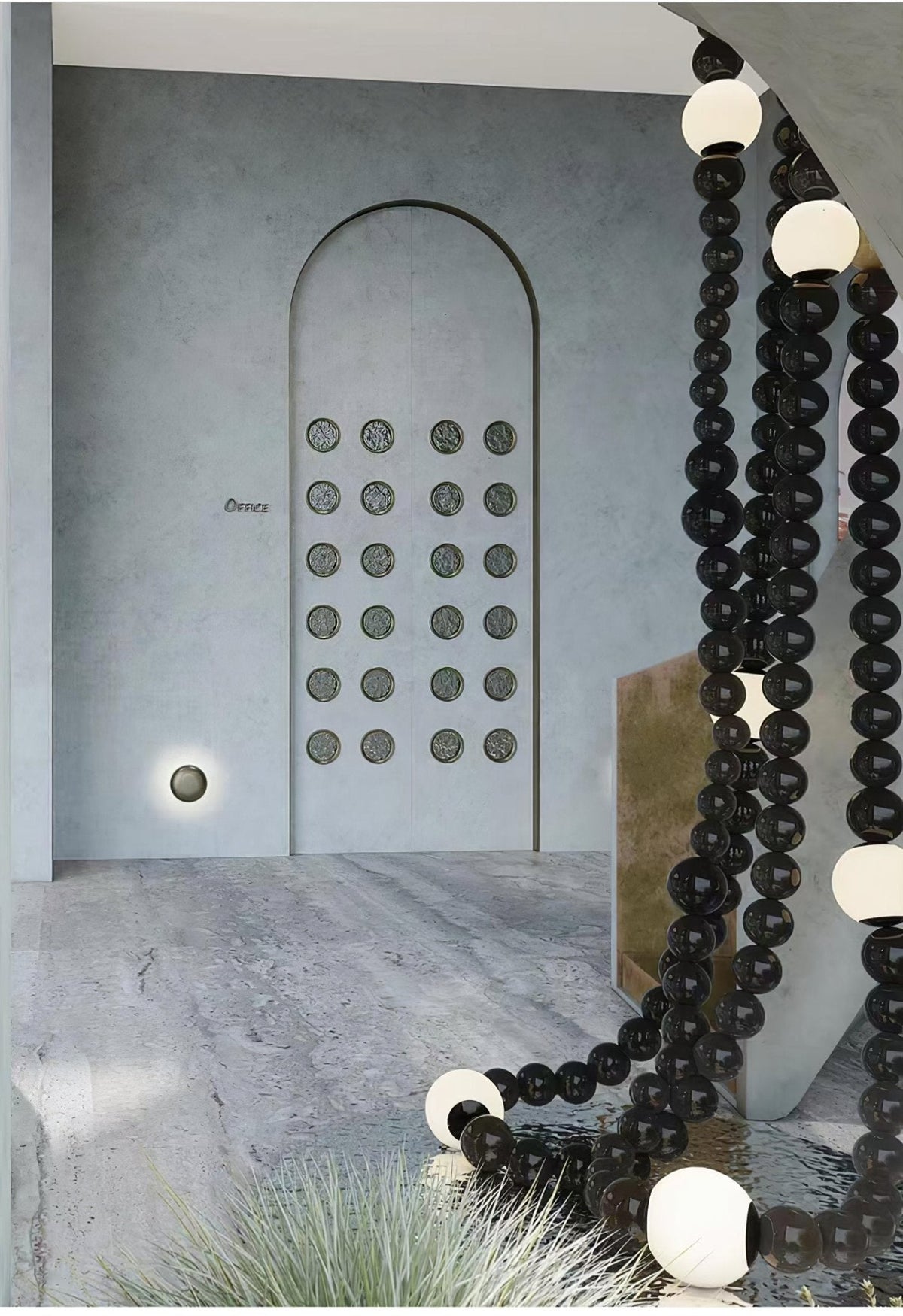 Cosmic Beads Chandelier – Modern LED Pendant Light with Matte Black Spheres
