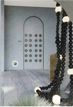 Cosmic Beads Chandelier – Modern LED Pendant Light with Matte Black Spheres