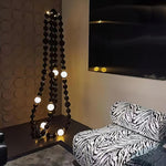 Cosmic Beads Chandelier – Modern LED Pendant Light with Matte Black Spheres