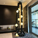 Cosmic Beads Chandelier – Modern LED Pendant Light with Matte Black Spheres
