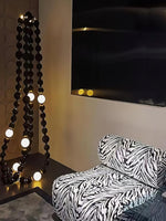 Cosmic Beads Chandelier – Modern LED Pendant Light with Matte Black Spheres