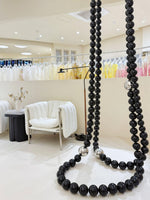 Cosmic Beads Chandelier – Modern LED Pendant Light with Matte Black Spheres