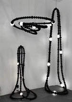 Cosmic Beads Chandelier – Modern LED Pendant Light with Matte Black Spheres