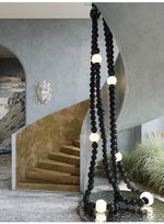 Cosmic Beads Chandelier – Modern LED Pendant Light with Matte Black Spheres
