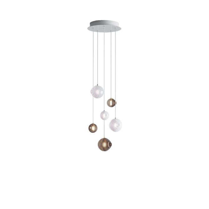 Cosmic Sphere Cascade Chandelier – Modern Glass Pendant Light for Dining Room and Living Room