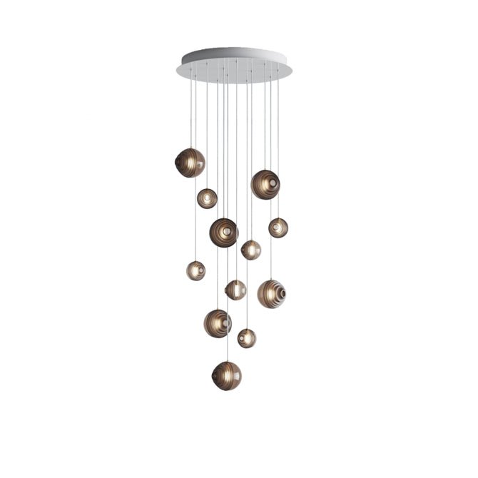 Cosmic Sphere Cascade Chandelier – Modern Glass Pendant Light for Dining Room and Living Room