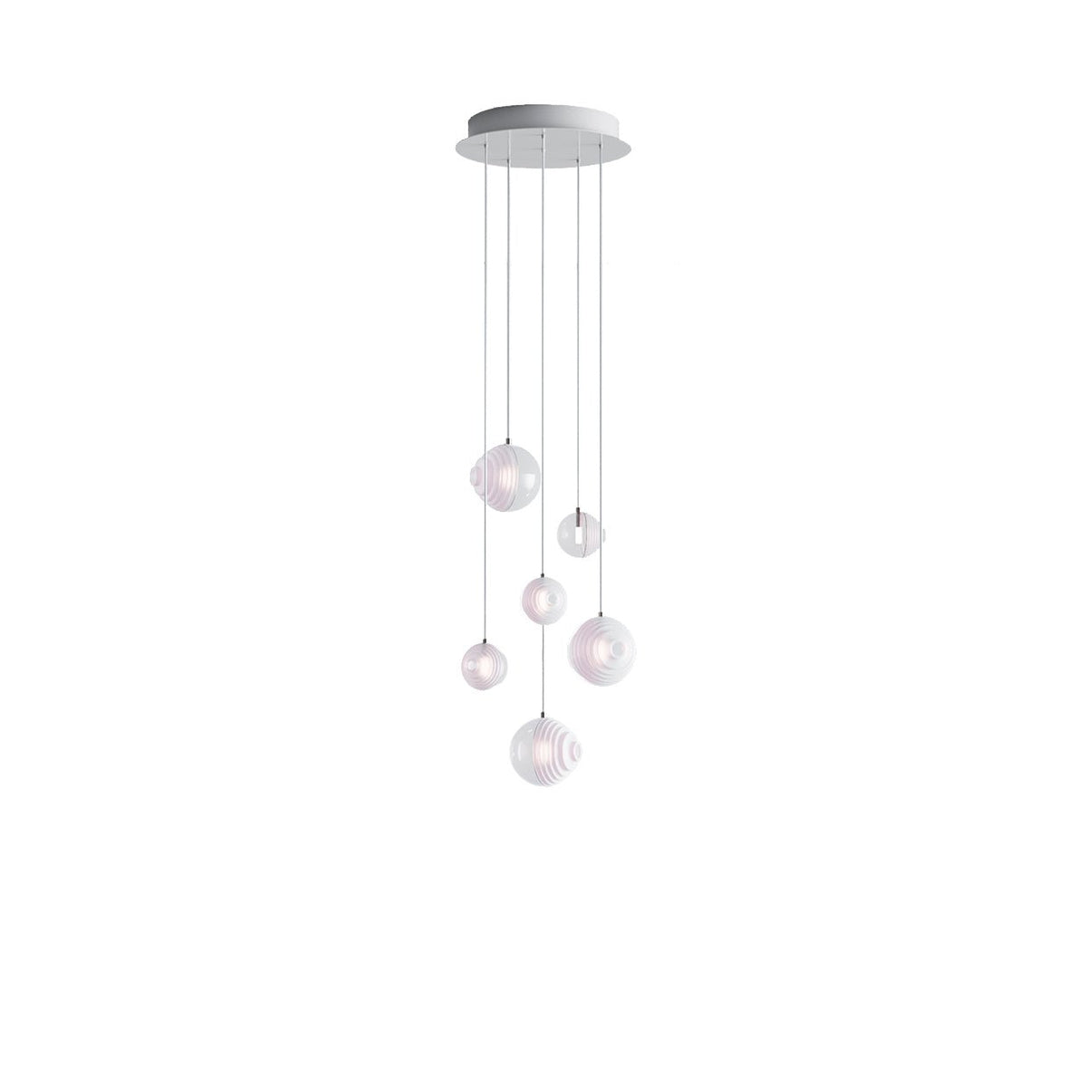 Cosmic Sphere Cascade Chandelier – Modern Glass Pendant Light for Dining Room and Living Room
