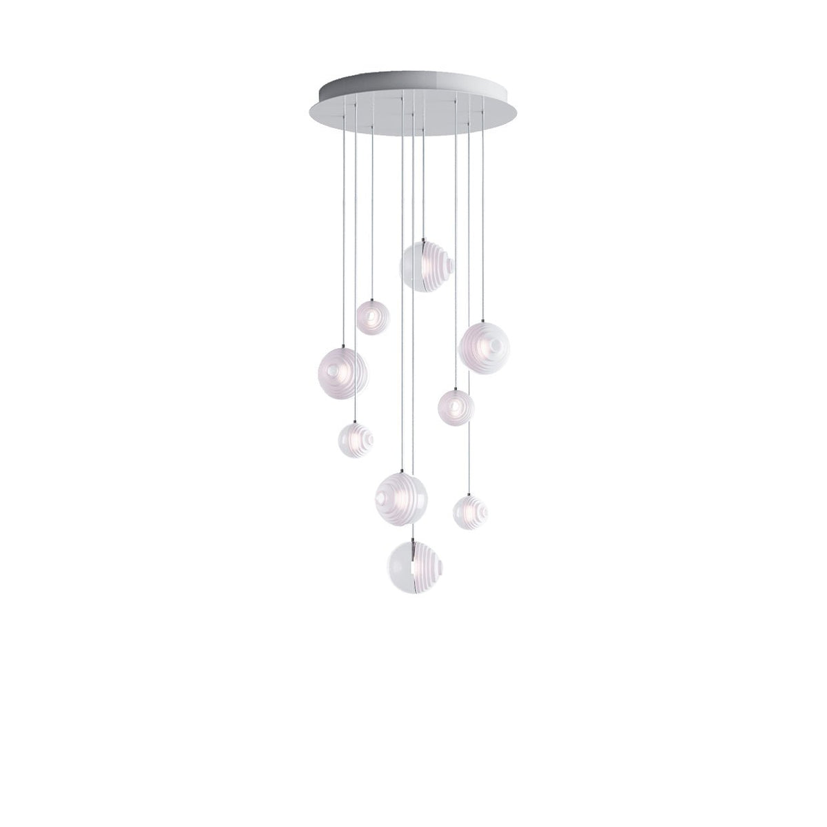 Cosmic Sphere Cascade Chandelier – Modern Glass Pendant Light for Dining Room and Living Room