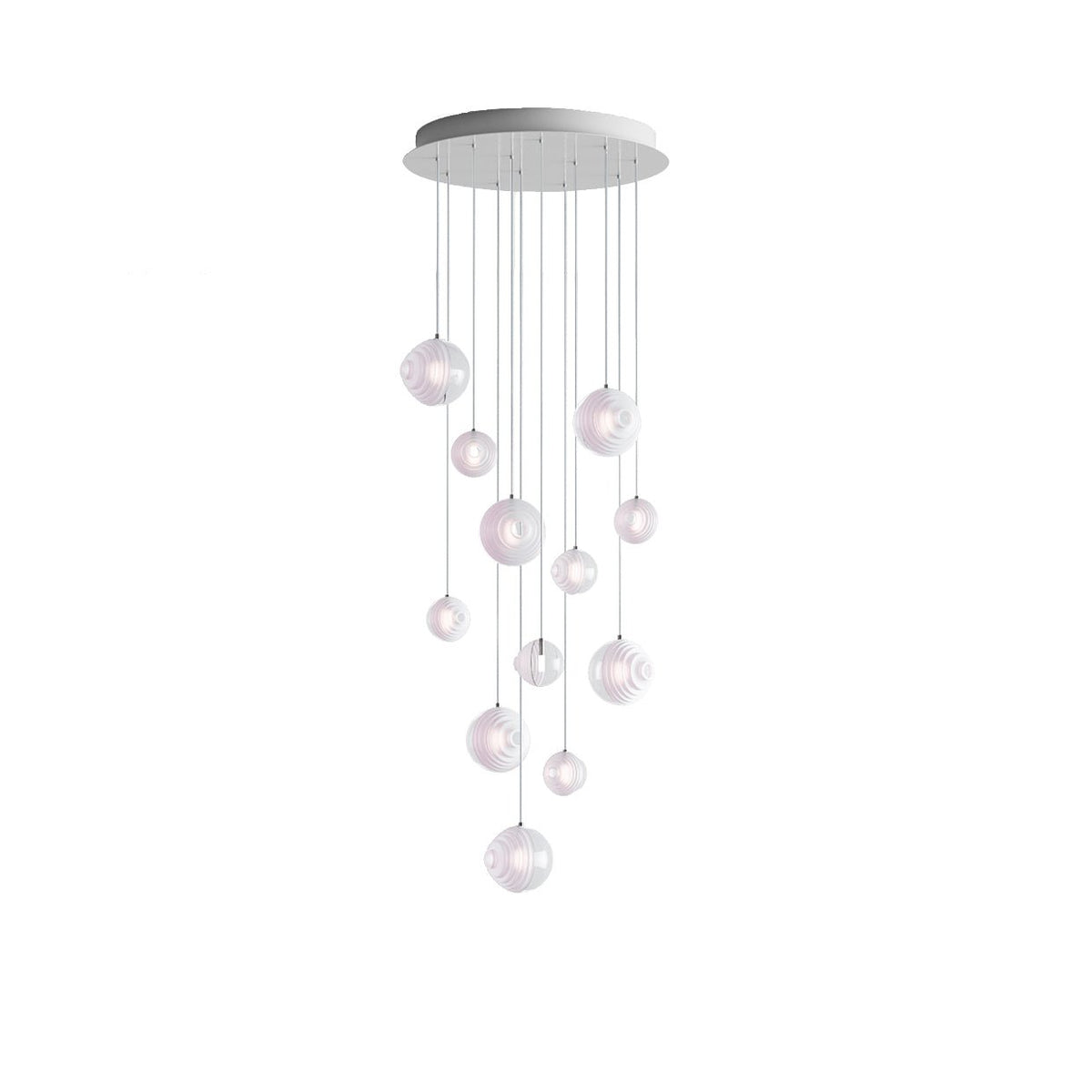 Cosmic Sphere Cascade Chandelier – Modern Glass Pendant Light for Dining Room and Living Room