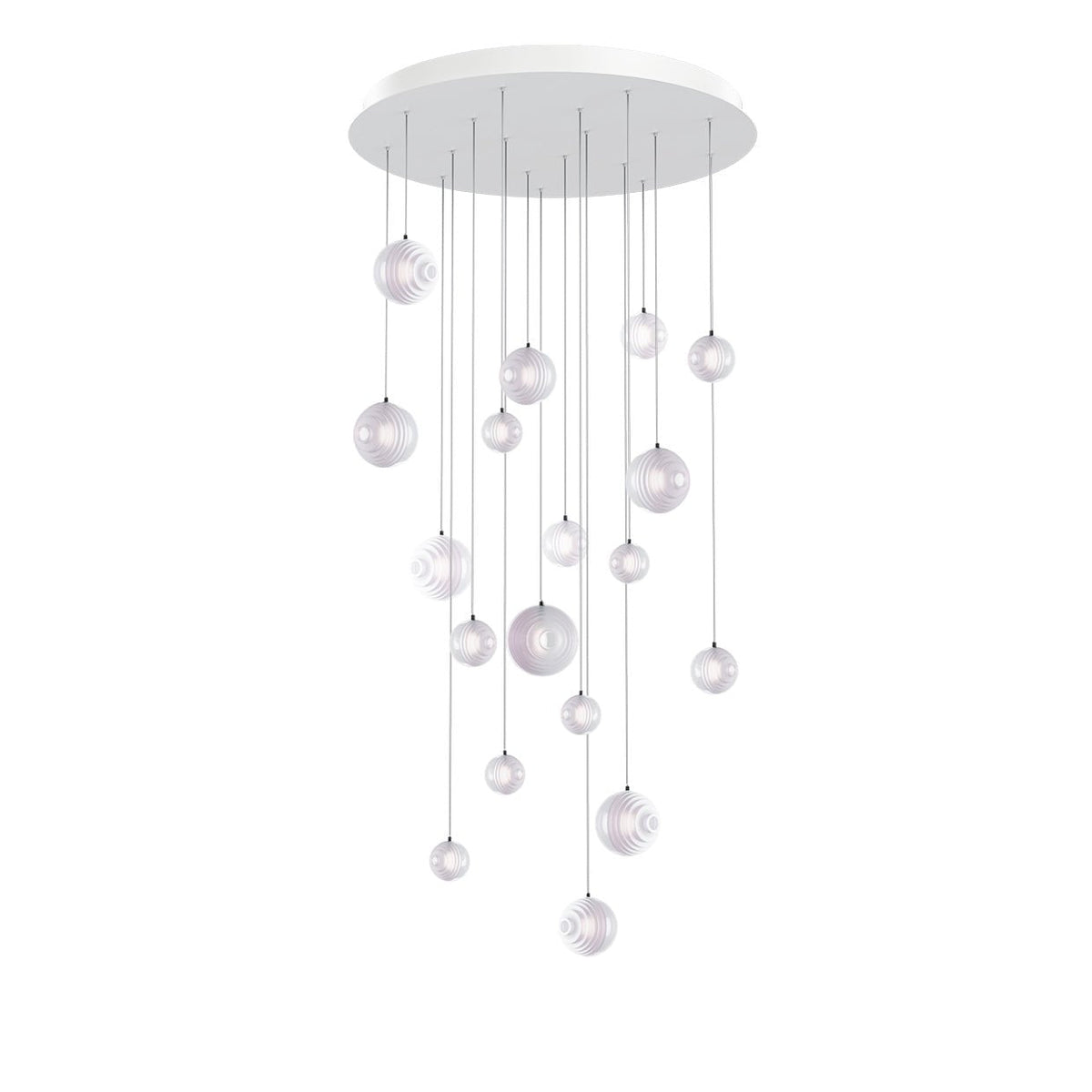 Cosmic Sphere Cascade Chandelier – Modern Glass Pendant Light for Dining Room and Living Room
