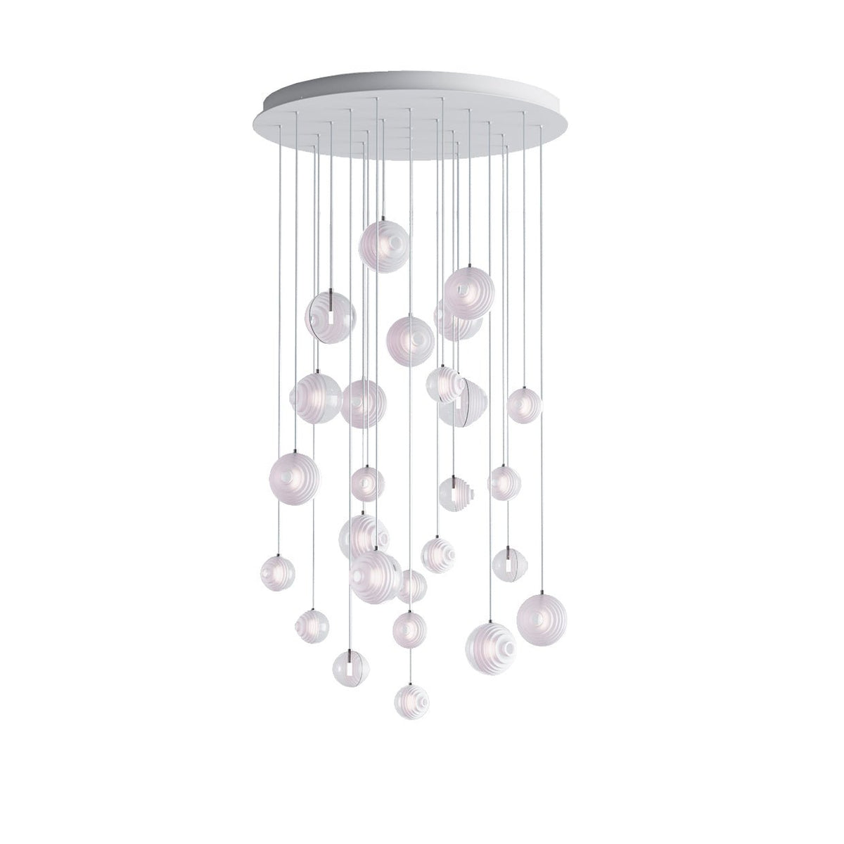 Cosmic Sphere Cascade Chandelier – Modern Glass Pendant Light for Dining Room and Living Room