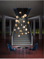 Cosmic Sphere Cascade Chandelier – Modern Glass Pendant Light for Dining Room and Living Room